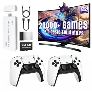 M15 Pius Vintage Game Controller Set, Upgraded Dual Controllers, Classic Video Gaming with 4K HDMI, 23 Emulators, over 20000 Games, Plug & Play TV Console