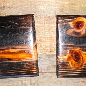 4x4x1/2" burnt wood coasters 4pk