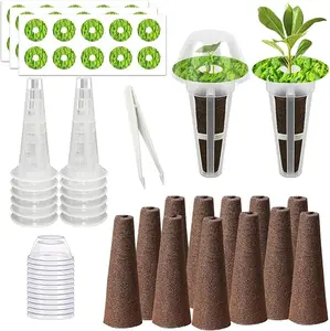 67 Seed Pod Kit for Aerogarden, Hydroponics Accessories for System Compatible with Hydroponics Supplies from All Brands, 12 Grow Sponges, 12 Grow Baskets, 12 Domes, 30 Pod Labels, 1 Tweezer