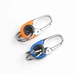 Stainless Steel Carabiner Key Chain with Double Key Rings