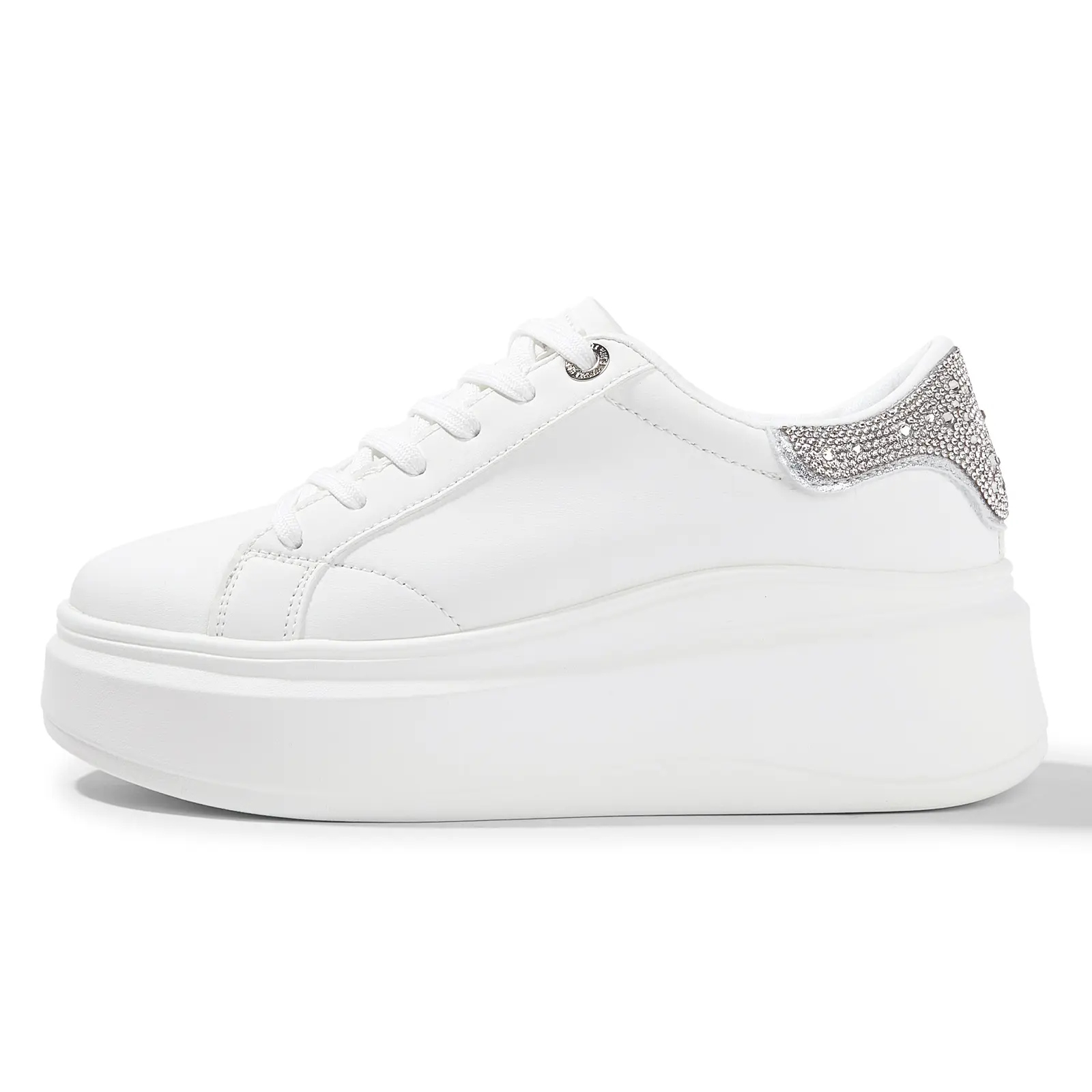 LUCKY STEP Women's PU Leather Platform Sneakers, Classic Low Top Round Toe Fashion Trainers for Casual Walking Shoe, Walking Shoes, Pu Leather Sneakers, Round Toe Sneaker
