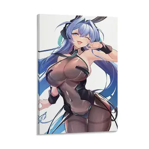 Azur Lewds Bunny Poster. Sexy with Tits, Thighs, Ass, Butt. Hot Anime Girl. Wall Art for Bar, Pub, Garage. Poster Canvas Wall Art For Bedroom Decor Bar Office Room Decor Gift