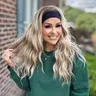 AISOM Water Wave Headband Wig 20 Inches Apricot Highlight Blonde Low Density MAYA