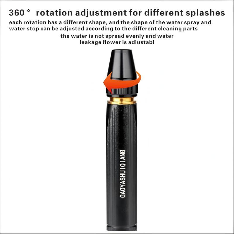 Black Metal Garden Hose Nozzle, Includes 1 Spray Nozzles, High-Pressure Garden Sprayer for Plants, Car Washing, Floor Cleaning, Heavy-Duty Leak-Proof Hose, Adjustable Spray Modes