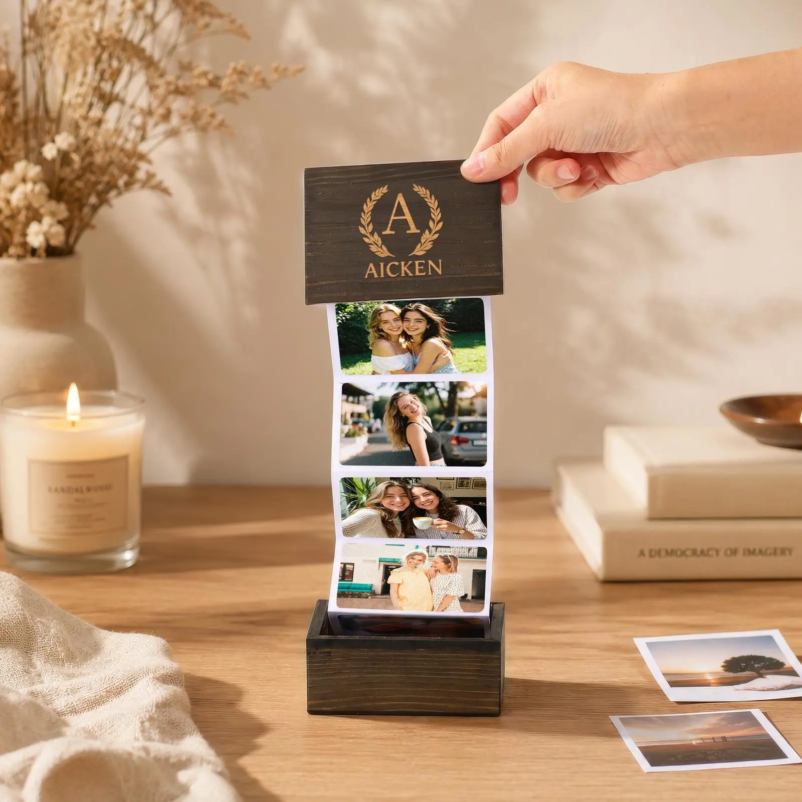 Custom Photo Memory Box with Pull-Out Photos, Wedding Stuff, Personalized Wooden Keepsake Box for Couple, Anniversary & Wedding Gift, Gift for Him Her, Anniversary Gift for Him, Gifts for Girlfriend