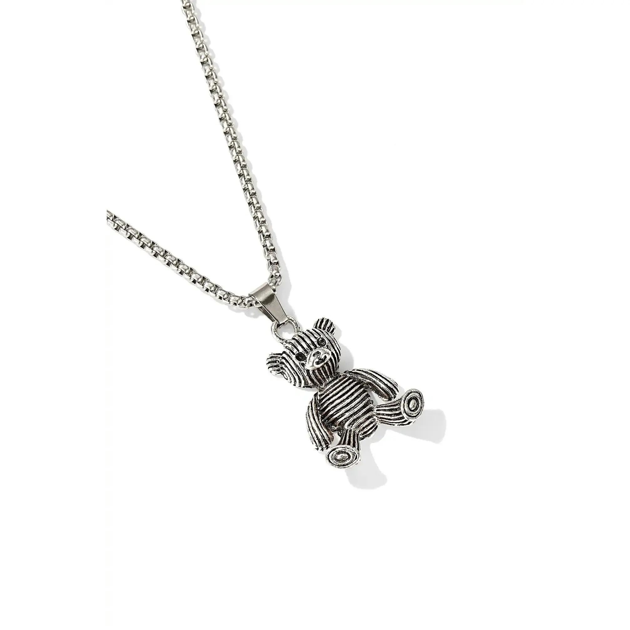 Charming Unisex Teddy Bear Necklace - Fashion Jewelry with Intricate Detailing