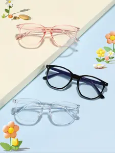 Kids Anti-Blue Light Glasses, Casual Style PC Frame, Lightweight & Durable, Suitable for All Seasons, Trendy Daily Wear Eyewear