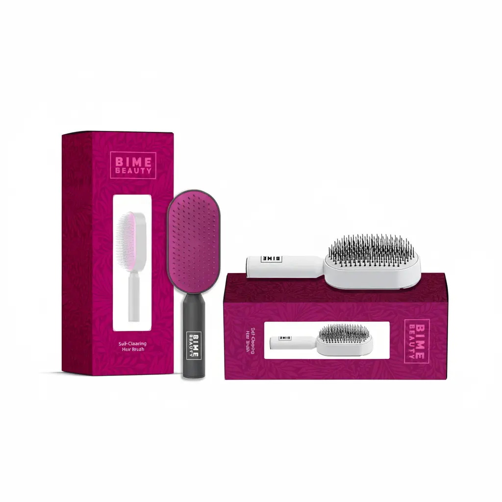 Bime Beauty Self-Cleaning Hair Brush for Smooth, Frizz-Free Curly Hair - Beauty & Personal Care Haircare Tool