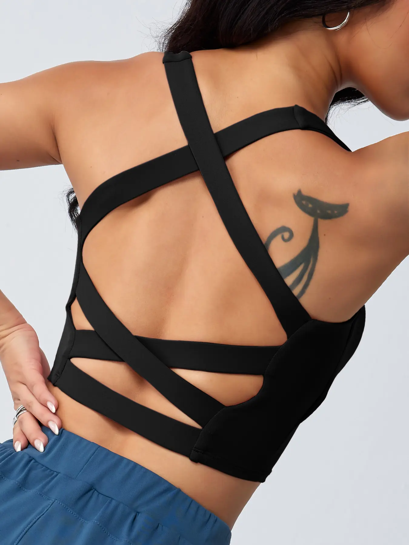 Women's Backless Crossback Yoga Vest Top, Fitness Yoga Top, Sharkskin Cool Touch Fabric, Perfect for Gym Workouts, Running and Sports, Slim Fit Fitness Apparel