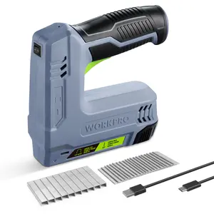 #SpringGlowUp WORKPRO 3.6V Power Electric Cordless 2-in-1 Stapler, 2.0Ah Battery Powered Stapler for Upholstery, Crafts, DIY, Including USB Charger Cable, 2000-COUNT of Staples and Nails, Grey