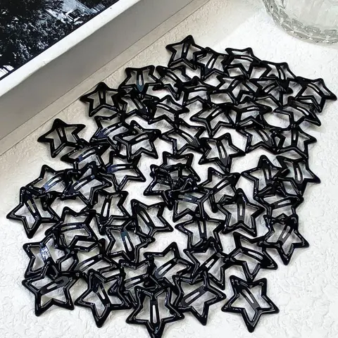 Star Shaped Hollow Out Design Hair Clip, Clips for hair, Cute Casual Hair Accessories for Women & Girls, Simple Style Plain Color Seamless Bangs Clip for Party, Daily Clothing Decor, Hair Clip Set