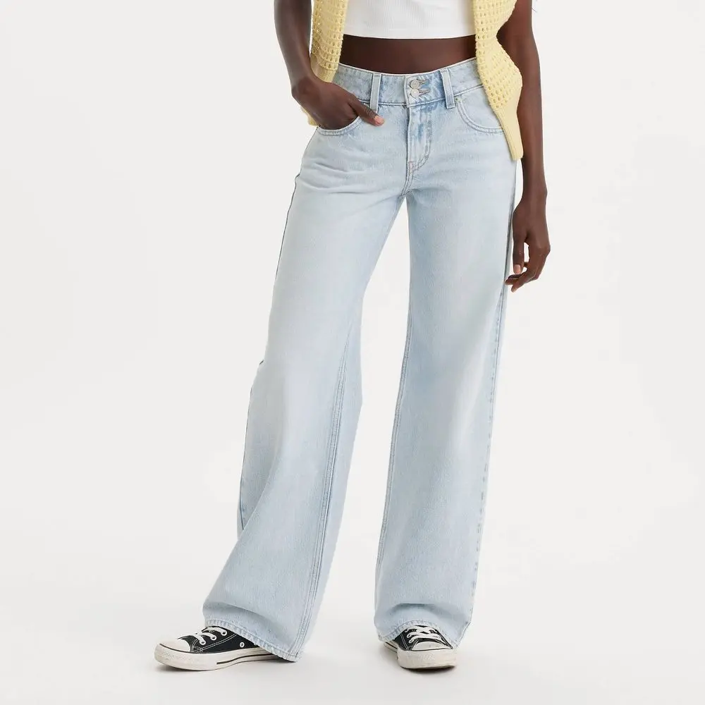 Levi's Women's Low-Rise Superlow Loose Jeans - Abraided Art 24: Midweight Denim Straight Leg 32" Inseam