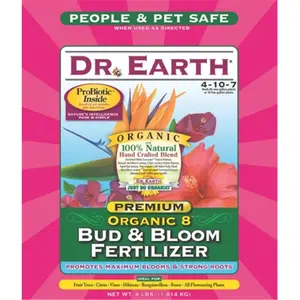 212 MAIN Organic Bud & Bloom Fertilizer, 4 lb Garden Supply for Home Improvement Garden Soil Needs (Dr Earth 707P), Organic Blend, Promotes Blooms