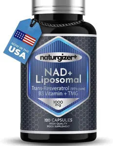 Liposomal NAD+ Supplement with Resveratrol, TMG & Vitamin B3 | 4-in-1 Healthy Aging & Cellular Energy Support | High Absorption NAD Plus for Men & Women Over 40 | 120 Capsules
