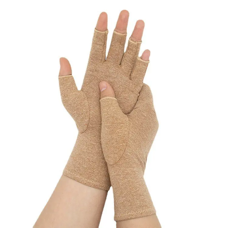 2 Pairs Fingerless Compression Gloves for Women-Men, Arthritis & Carpal Tunnel Pain Relief, Tendonitis Support, Blood Circulation Boost, Joint Stiffness Ease, Breathable for Typing (Small Pack)
