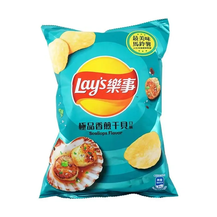 Lay's Scallops Flavor Potato Chips - 59.5g, Crunchy Savory Snacks