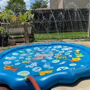 100cm Diameter Water Play Mat, Best Garden Toy for Kids, Portable Inflatable Sprinkler Pad, Outdoor Fun for Ages 6-8, Summer Cooler Gift