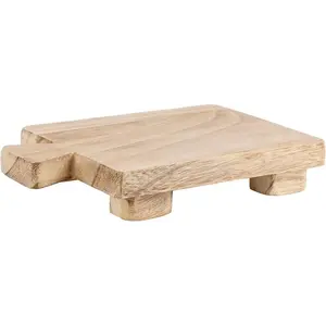 Wood Pedestal Stand Riser for Bathroom Home Kitchen Wooden Soap Holder for Bottles Plant Makeup Tissues Candles Guest Jewelry Soap Classic Color 1.57 x 6 x 9 Inch