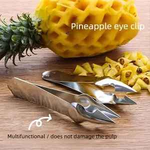 2PCS Pineapple-specific tools for home use: pineapple seed remover tool, pineapple knife, pineapple tongs, stem removal tweezers, eye remover tool