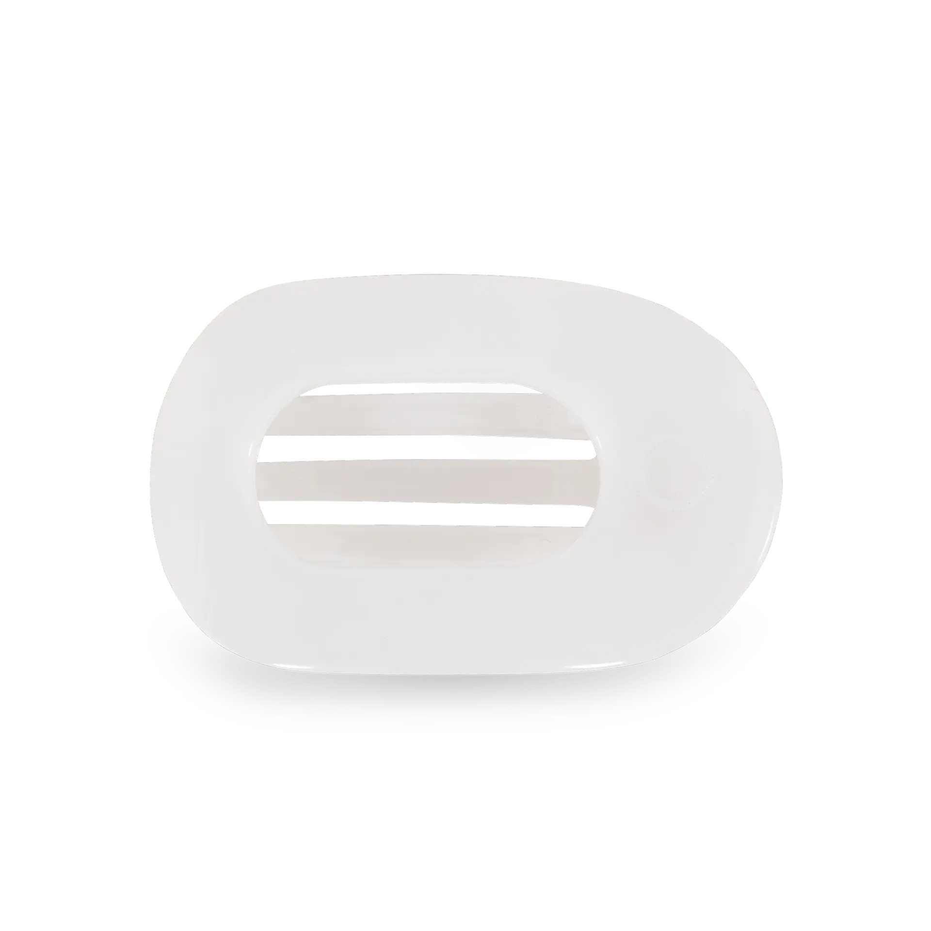 TELETIES - Coconut White Small Flat Round Hair Clip - Lay Flat, Strong Grip, Nearly Unbreakable