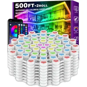 Permanent Outdoor Light DIY IP67 Waterproof RGB Outdoor LED Permanent Light Strip, with App and Remote Control, Best Choice for Parties, Valentine's Day Decoration, Gifts for Gardens and Men, Women, and Friends, Outdoor Patio Lights