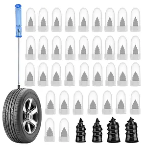 DABATR 60Pcs Tire Repair Screws Plugs, Self-service Tyre Repair Vacuum Rubber Nails Kit for Car/Motorcycle/Truck/Tractor Puncture Fast Tyre Repair Supplies