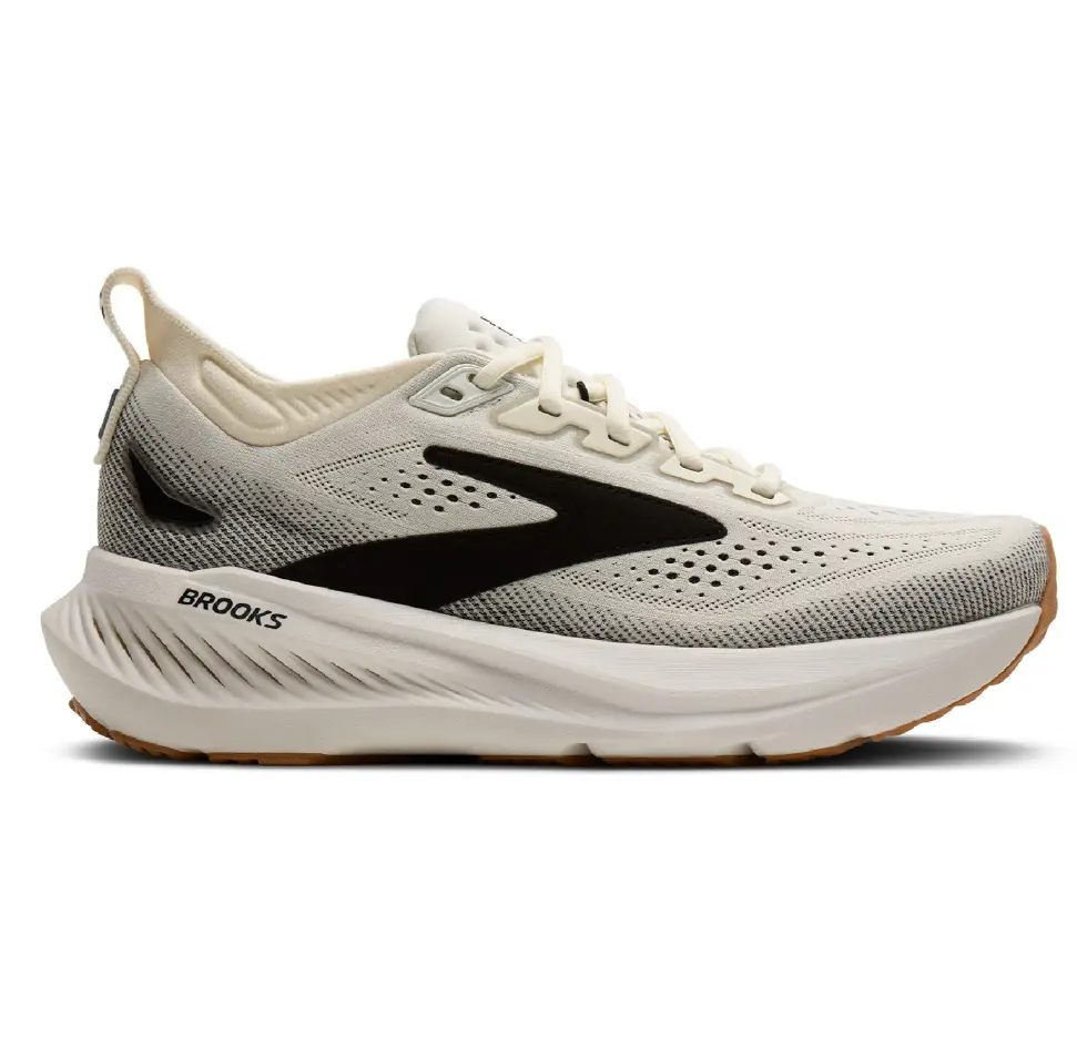 Brooks Glycerin 23 Road-Running Shoes -Women's, White/Black/Biscuit, Road Running, Cushioned Sneakers, Women's Athletic Shoes, Soft Cushion, Cushioned Running, Comfort Fit, Neutral Running Shoes, Lightweight, Comfort Cushion