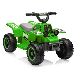 6v Kids ATV Quad Ride-on Car - 2MPH, Push-Button Accelerator, Rubber Handles | Toddler Electric 4-Wheeler Toy for Boys & Girls,Green, Rechargeable Car