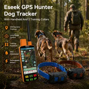 Eseek GPS Hunter Dog Tracker for Hunting Dogs Pet Training Supplies With Handheld And 2 Training Collars