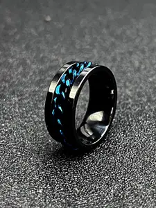 Stress Relief Business Style Ring Bottle Opener, Rotating Chain Titanium Steel Ring, Rotating Openwork Ring, Creative Gift for Friends and Family