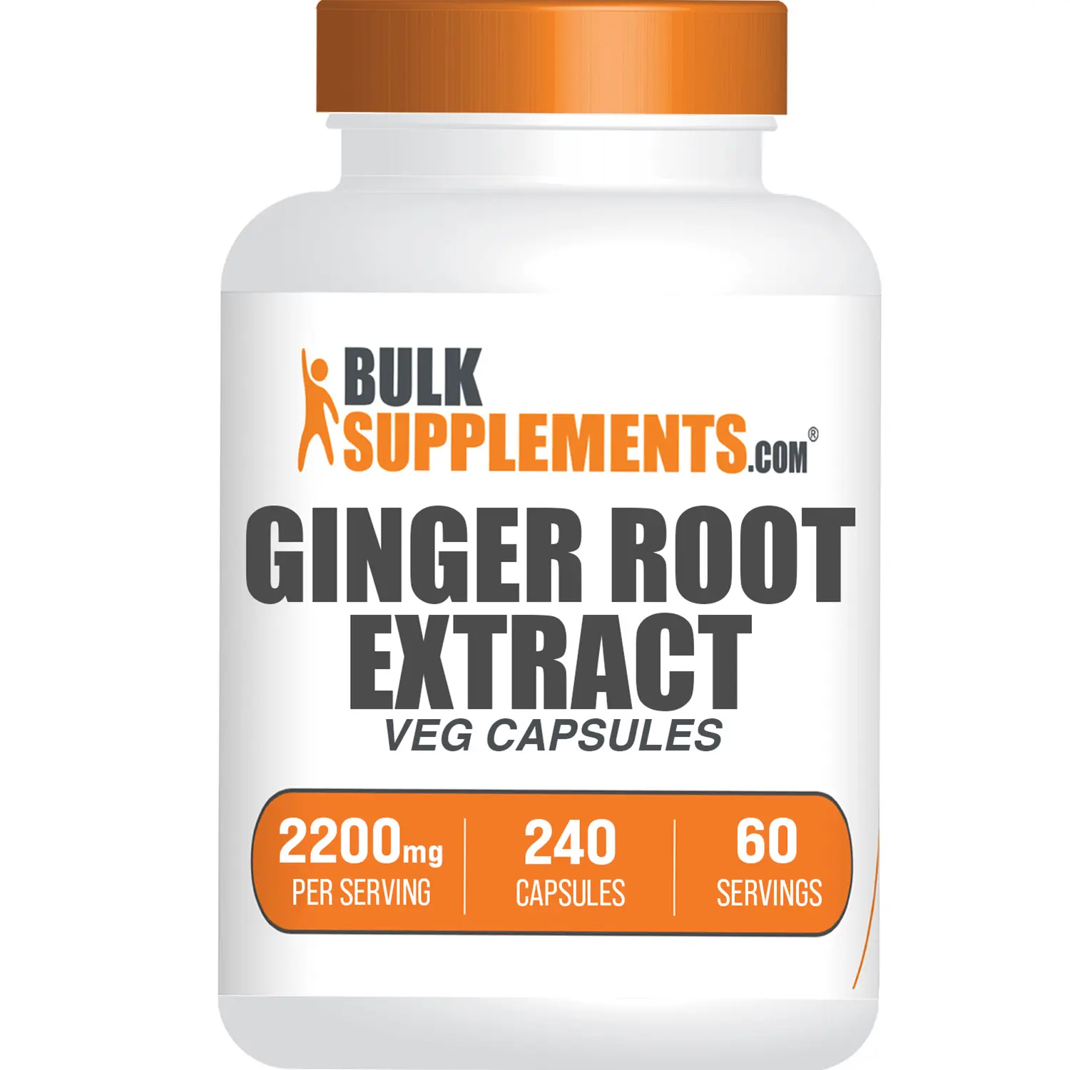 BulkSupplements Ginger Root Extract Capsules - Ginger Root Extract - Ginger Supplement - Herbal Supplement - 240 Capsules - 2200mg per Serving