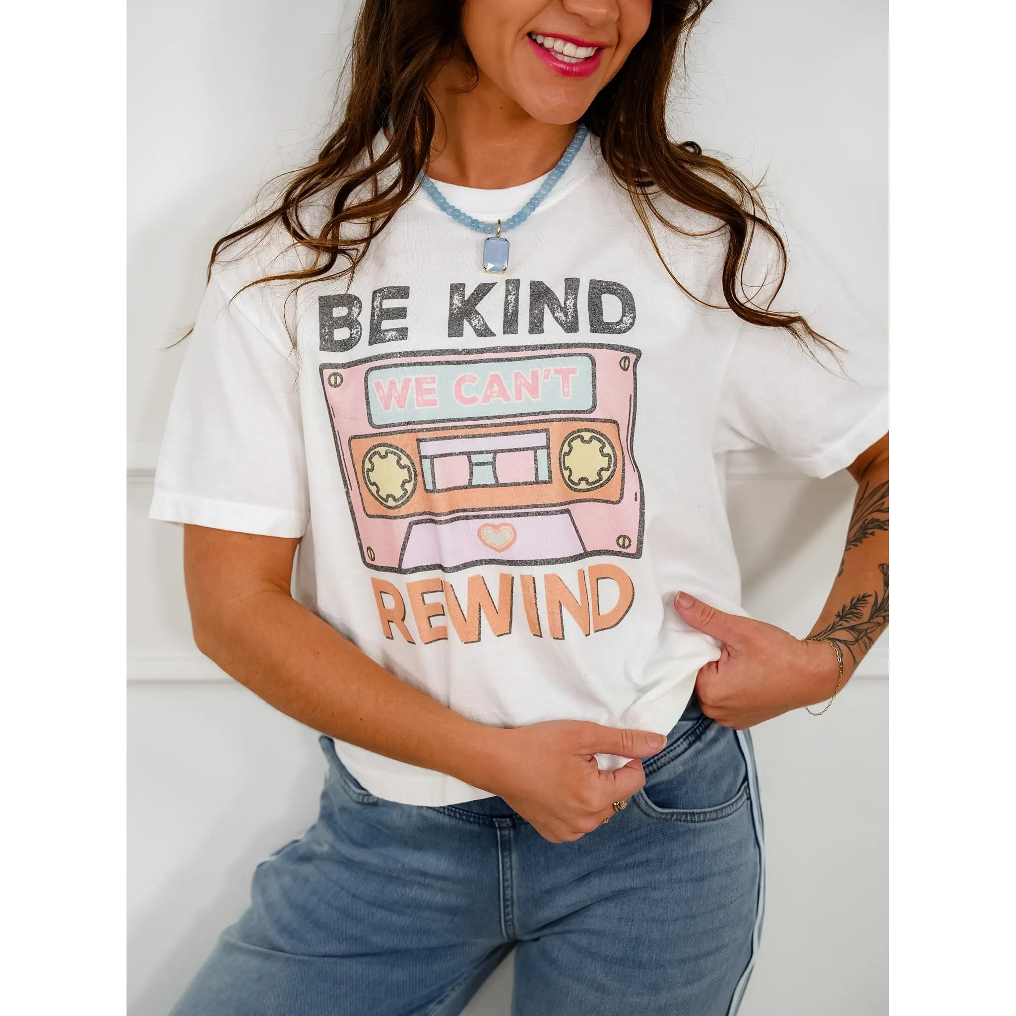 Plus/Reg Short Sleeve "Be Kind Rewind" Graphic Tee