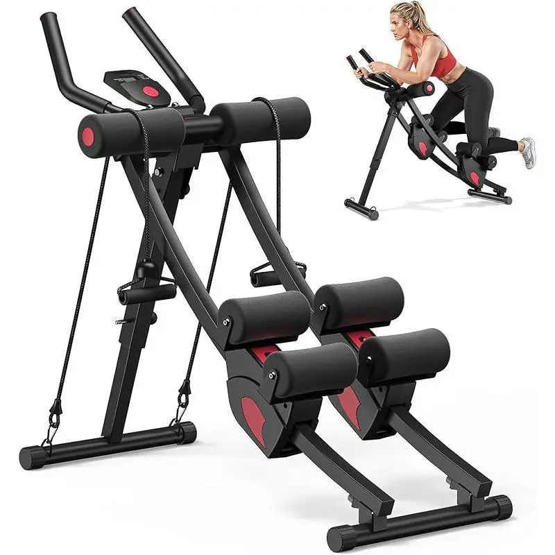 Adjustable Foldable Abdominal Exerciser - Ergonomic Curved Track Abdominal Training Equipment, Stomach Workout Equipment for Home Gym Full Body Muscle Training