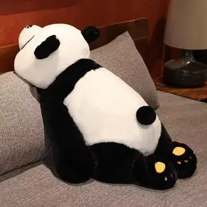 Cute Panda Plush Pillow Soft Comfortable Cartoon Toy, Huggable Stuffed Animal, Girls Sleeping Companion Bedside Cushion Gift, Adorable Panda Stuffed Animal