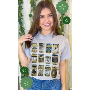 Tees2urdoor Women's Pickle Obsessed Graphic T-Shirt, Streetwear Style, Short-Sleeve, Round Neck, Everyday Fits