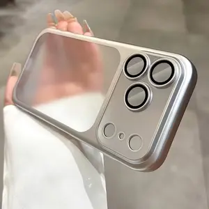 For iPhone 17/16 Pro Max Air Frosted Transparent Electroplated Case Non-slip Matte Finish Best-Selling iPhone 16 Plus Ultra-Thin Case Durable Hard PC Shock-Resistant Protective Cover