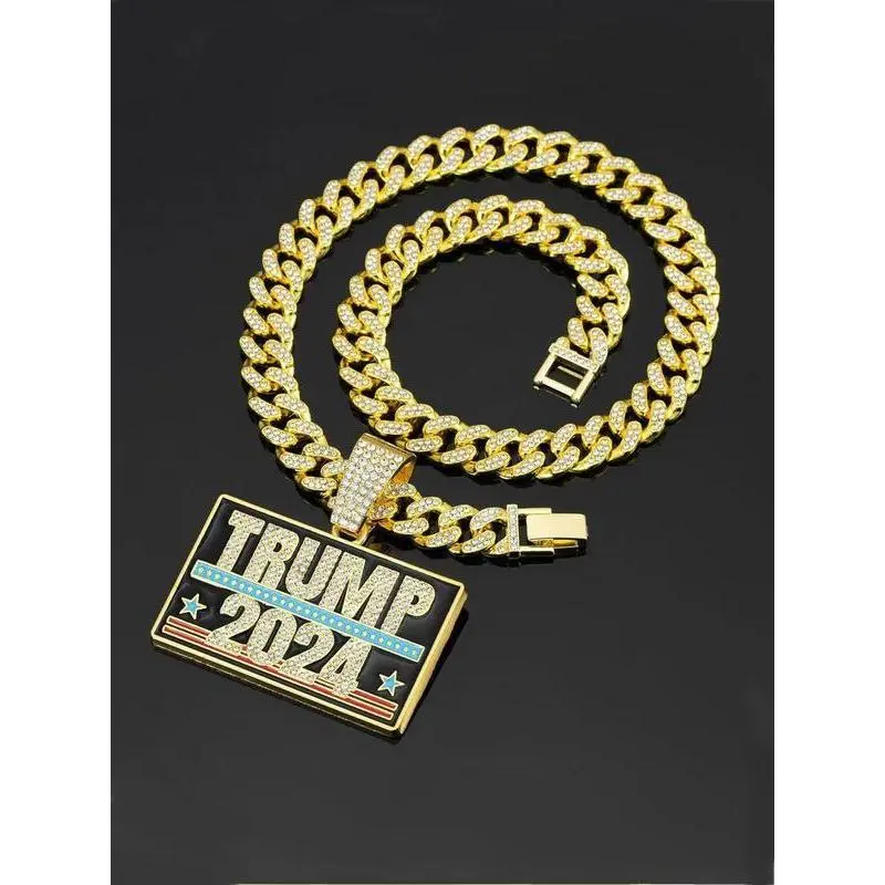 Rhinestone Decorated Letter Pendant Necklace, Unisex Street Trendy Chunky Chain Necklace, Hip Hop Jewelry for Party, Daily Decor, Trendy Exquisite Jewelry for Gift Jewelry for Men Rhinestone Decorated Letter Pendant Necklace, Unisex Street Trendy Chunky Chain Necklace, Hip Hop Jewelry for Party, Daily Decor, Trendy Exquisite Jewelry for Gift Jewelry for Men