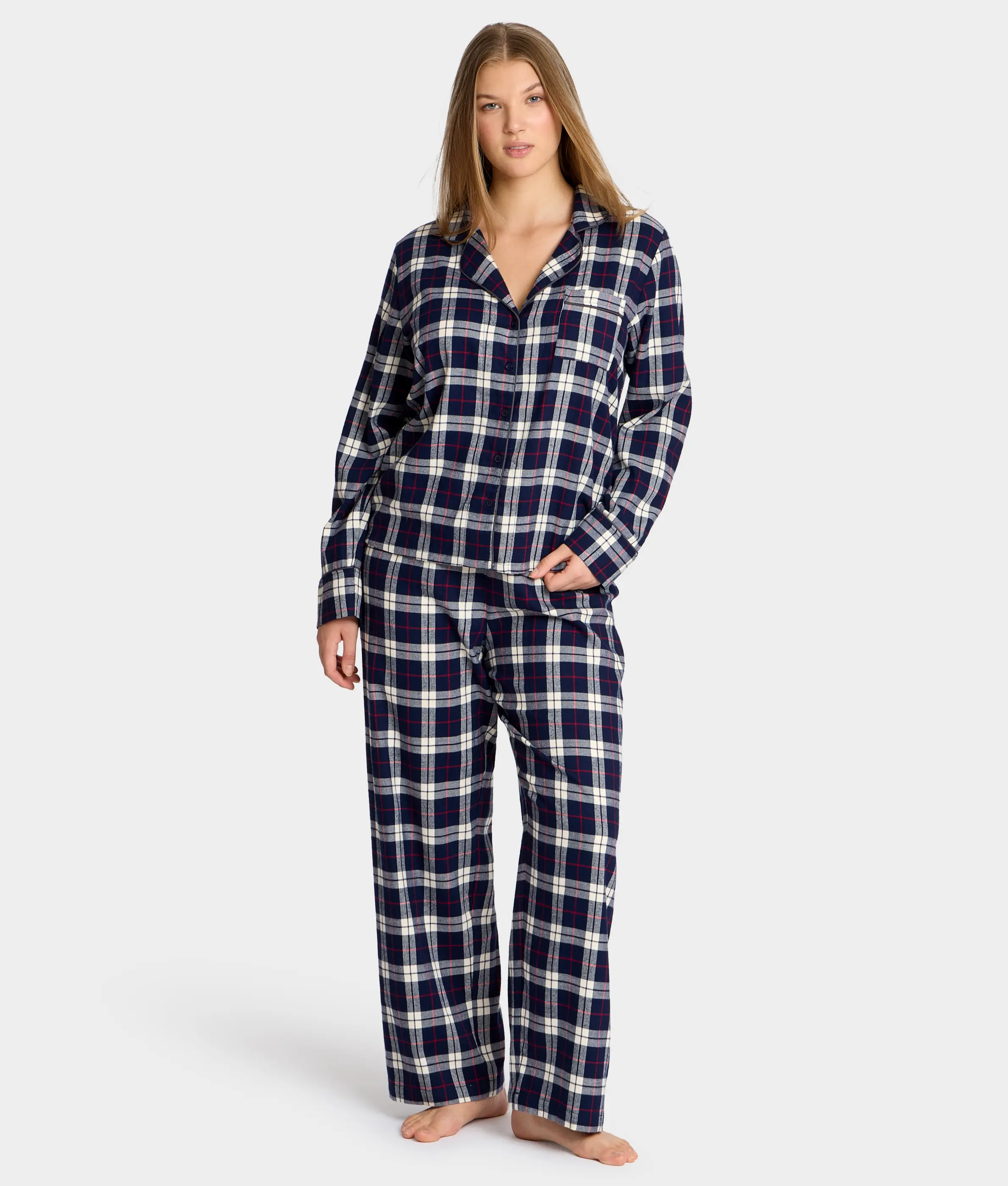The Cozy Plaid Brushed Cotton Pajama Set