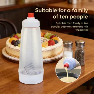 33.8 oz Large Capacity Batter Mixing Bottle, Batter Preparation Bottle - With Spring, Clear Scale, Suitable for Making Pancakes, Muffins, Cakes, etc., Easy to Squeeze, Cake Making Tool, Baking Tool