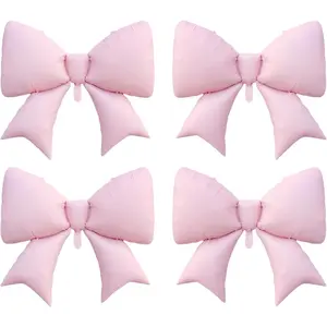 4Pcs Giant Pink Bow Balloons 38Inch/coquette Birthday Party Supplies/Pink Bachelorette Bridal Engagement Wedding Anniversary Supplies for Women