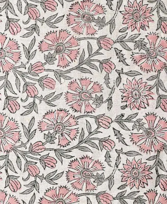 Veronica Hand Block Printed Linen Fabric
