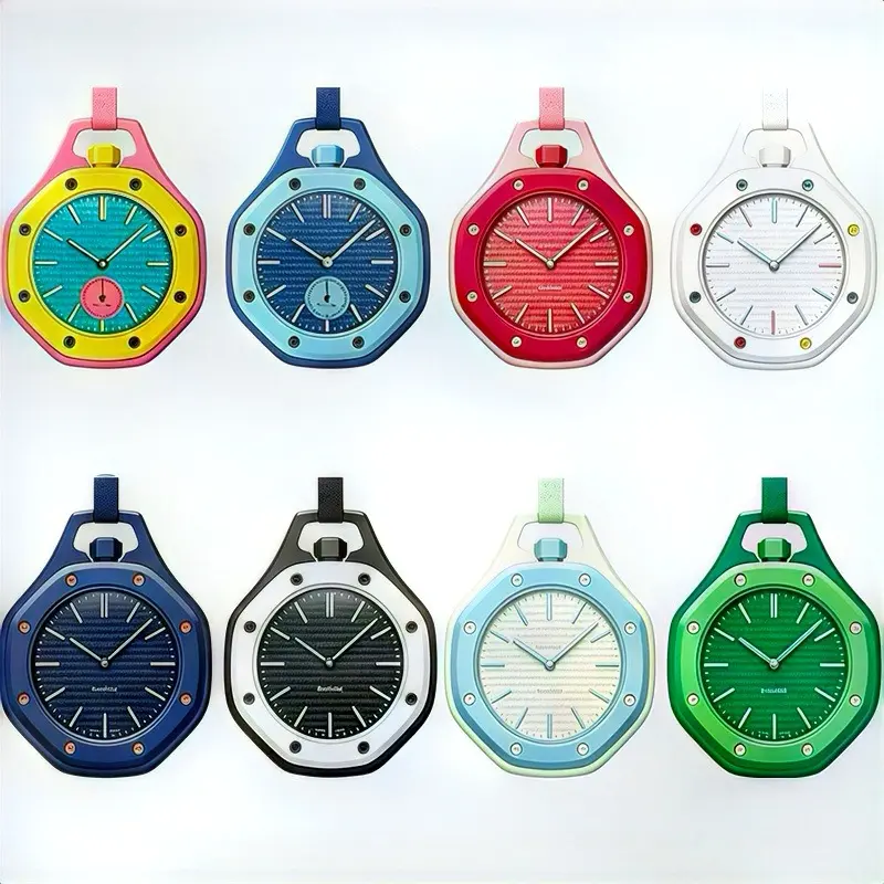 Fashion Candy Color Octagonal Pocket Watch, Collaboration Edition Hanging Watch,Multiple Colors Available