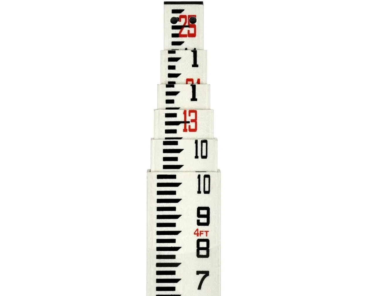 AdirPro Fiberglass Rectangular Leveling Rod 25ft Feet + Inches