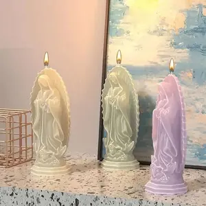 Virgin Mary Design Candle, 1 Count Lavender Scented Candle, Decorative Candle for Home Decor, Room Decor, Gift for Friend, Ornaments, Halloween