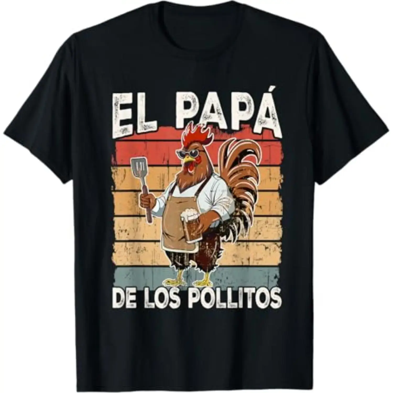 Cotton El Papa de lo pollitos funny Spanish Dia del Padre T-Shirt