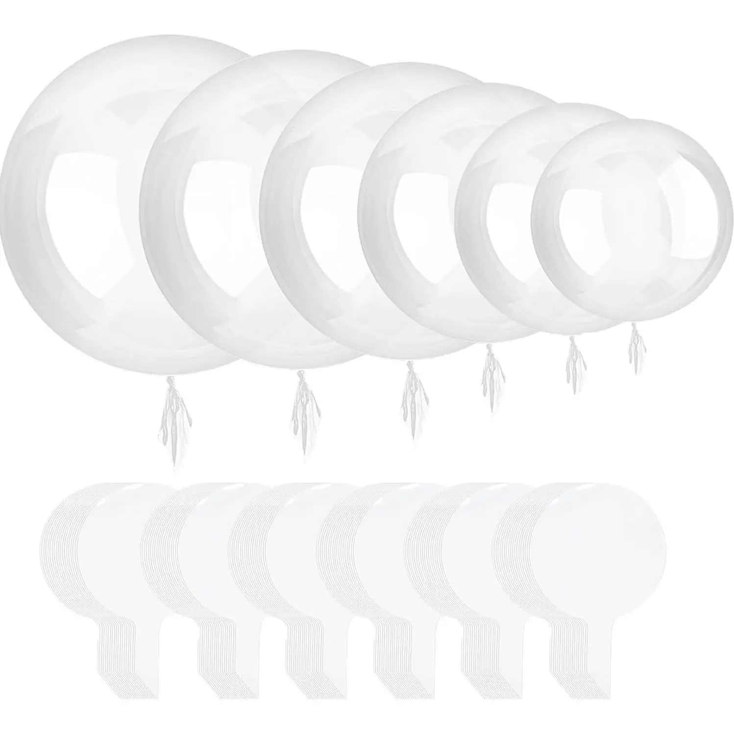 60 count Bobo Balloons, 6 Different Size Clear Balloon for Stuffing Transparent Balloons Set for  Showers Wedding Birthday Christmas Party Decorations (8/11/18/20/24/36-Inch)