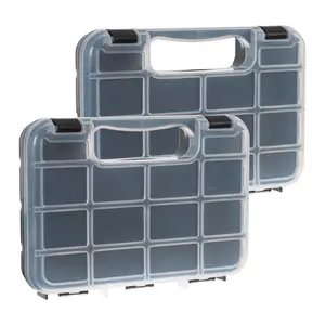 Stalwart 2-Pack Plastic Storage Box with 14 Sma ll Compartment