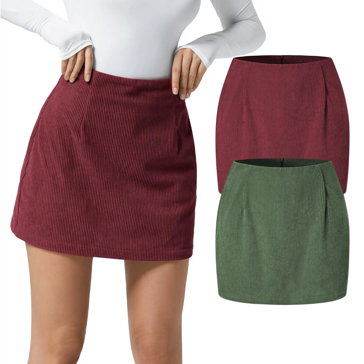 Halara Halara High Waisted Invisible Zipper 2-in-1 Mini A-line Corduroy Casual Skirts Set   #TikTokShopHolidayHaul