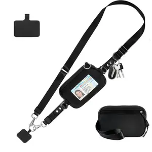 This Mobile Phone Lanyard Wristband with A Detachable Card Holder Is Unisex and Features A Crossbody Design To Free Your Hands. It's Suitable for Travel, Concerts, and Other Occasions.