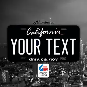 12x6 California CA Blacked Out Your  text Personalized License  Tag Durable Thickened Aluminum Rust Proof and UV Resistantvehicle decor plate